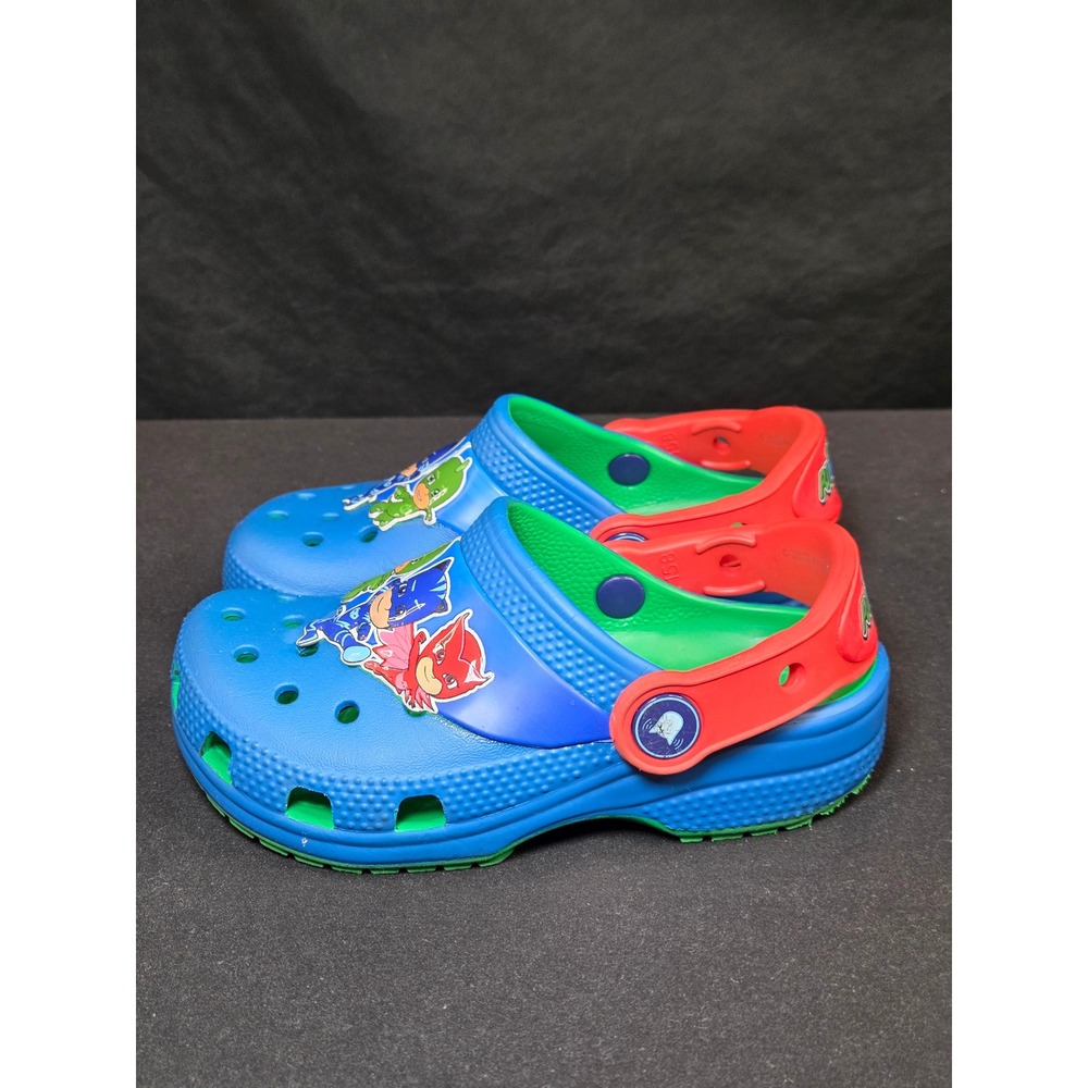 Crocs Kids Fun Lab PJ Masks Clogs‎ Blue Green Red Size C9 Catboy Owlette Gekko - Picture 2 of 6